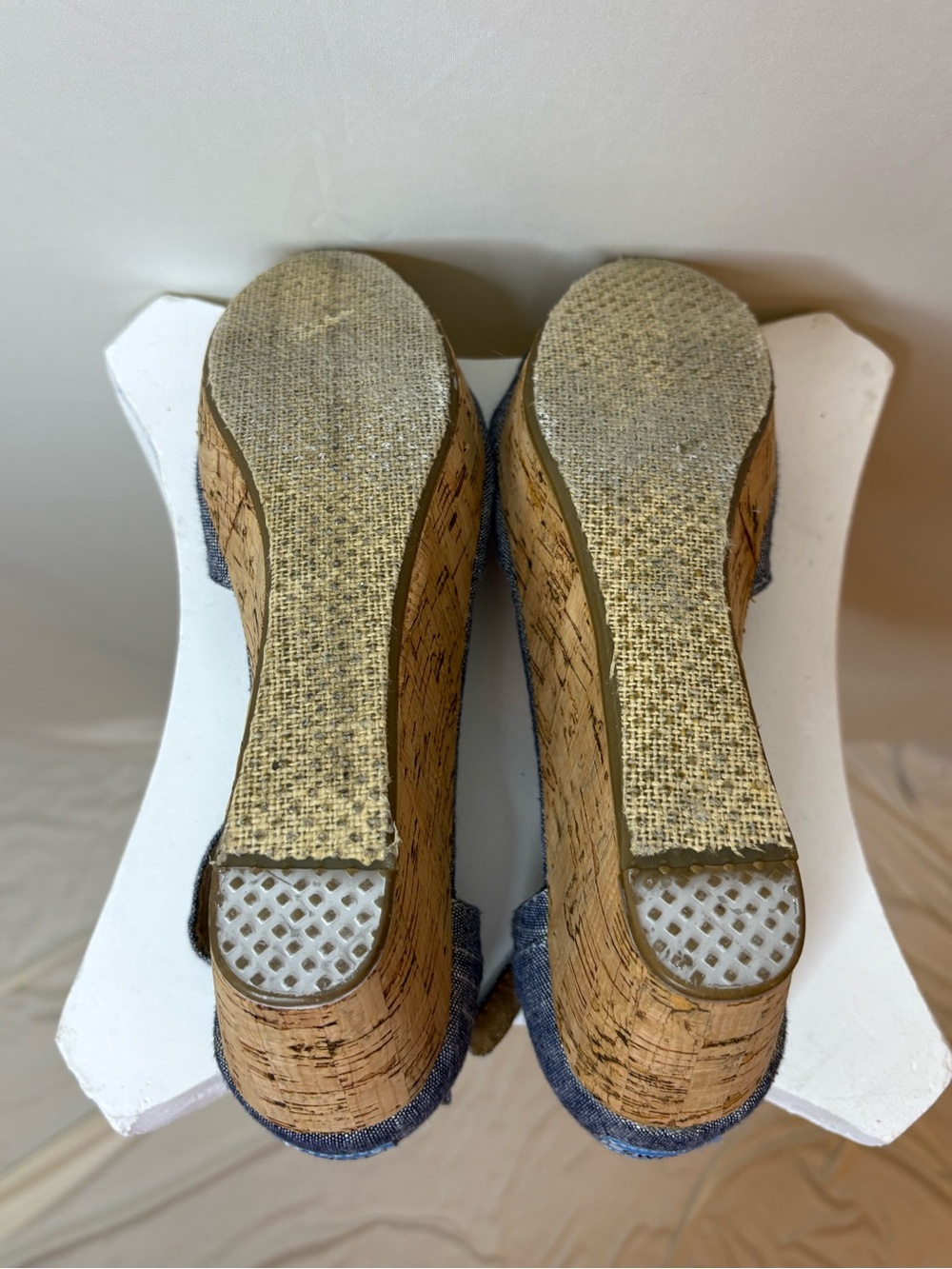 Toms Denim Cork Wedge Sandals in Blue - Picture 7 of 7